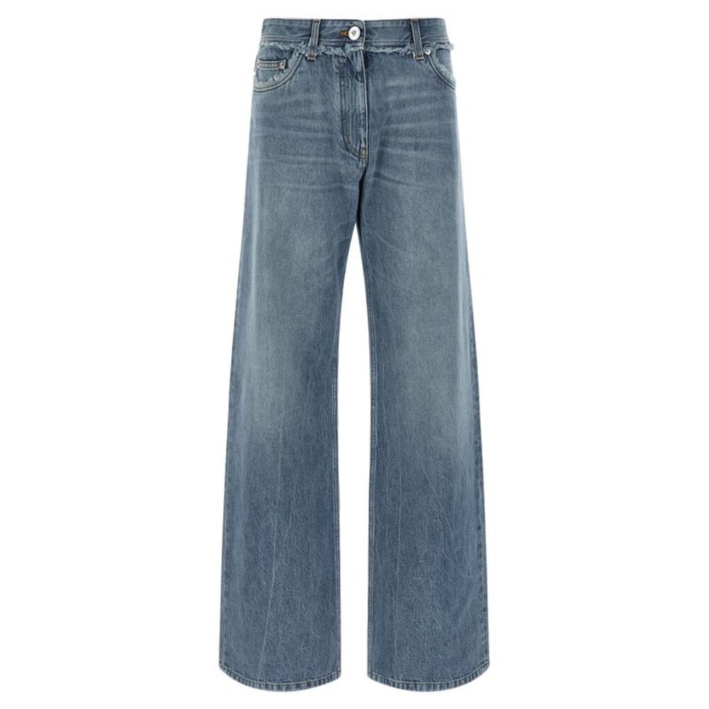 Versace Blue Cotton Boyfriend Women's Jeans